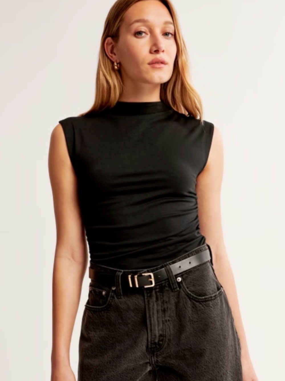 Abercrombie Modal Mockneck Conch Waist Bodysuit